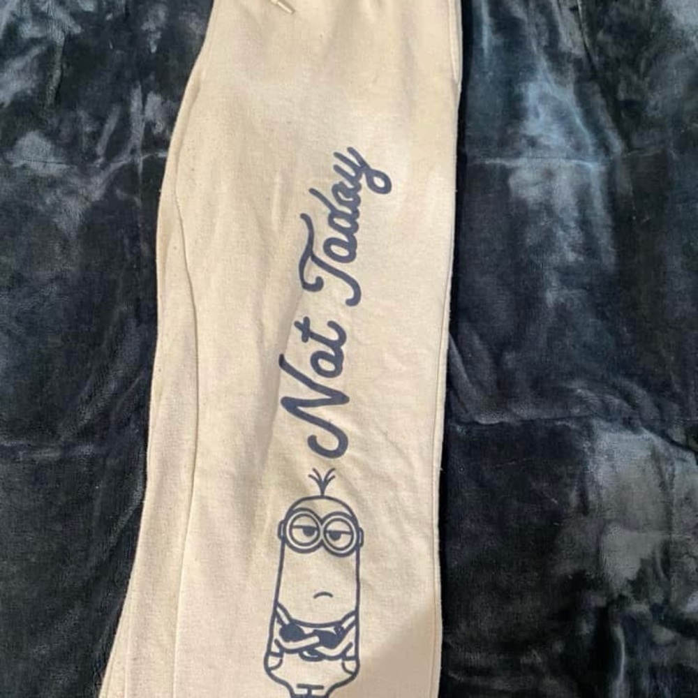 Beige Pajama Pants with Minion Print